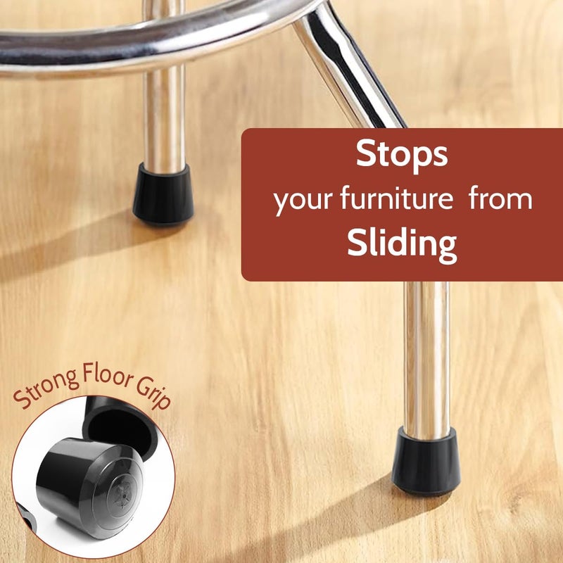 Sopito Chair Leg Caps  Sopito 1 Inch Rubber Chair Leg Floor Protectors  Thickened Non-Slip Indoor Outdoor Furniture Cups Covers Reduce Noise  Round Black-16 Pack - Image 4